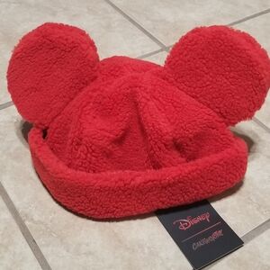 Cakeworthy x Disney Mickey Mouse Ears Sherpa Beanie (Strawberry Red)